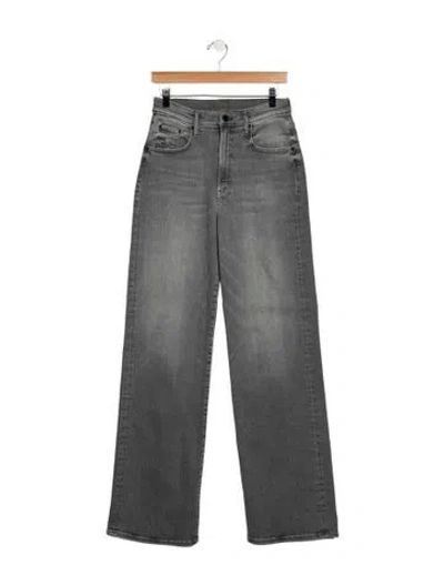 Pre-owned Mother High-rise Wide Leg Jeans In Gray