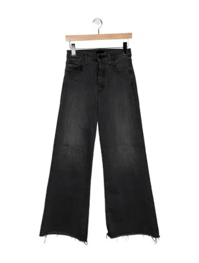 Pre-owned Mother High-rise Wide Leg Jeans In Gray