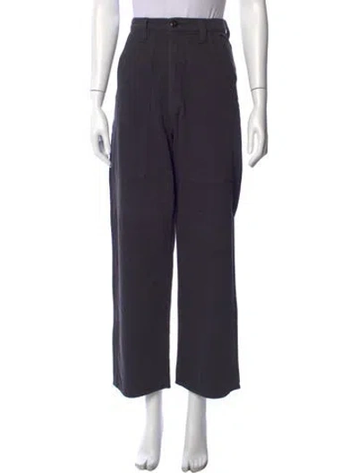 Pre-owned Mother High-rise Wide Leg Jeans In Gray