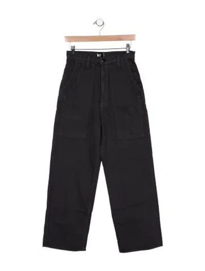 Pre-owned Mother High-rise Wide Leg Jeans In Gray