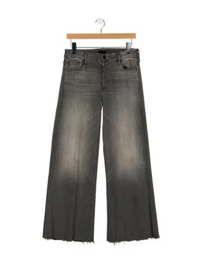 Pre-owned Mother High-rise Wide Leg Jeans In Gray