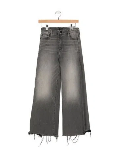 Pre-owned Mother High-rise Wide Leg Jeans In Grey