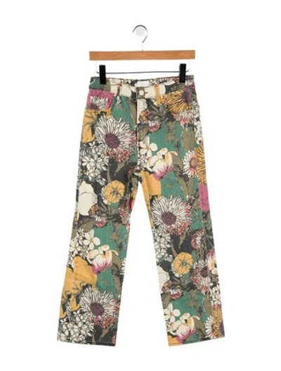 Pre-owned Mother High-rise Wide Leg Jeans In Multi