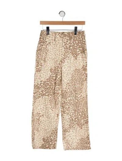 Pre-owned Mother High-rise Wide Leg Jeans In Neutral