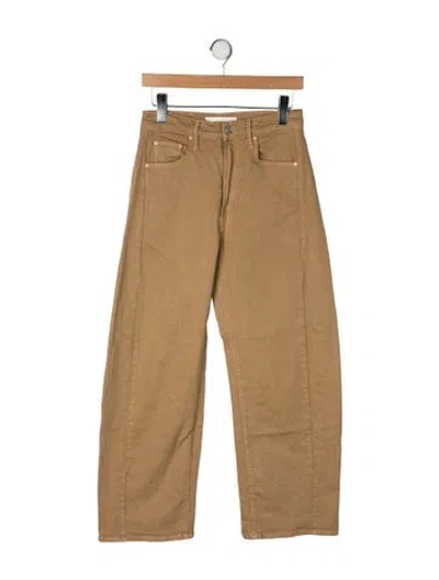 Pre-owned Mother High-rise Wide Leg Jeans In Neutral