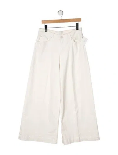 Pre-owned Mother High-rise Wide Leg Jeans In Neutral