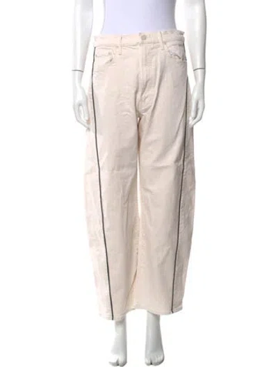 Pre-owned Mother High-rise Wide Leg Jeans In Neutral