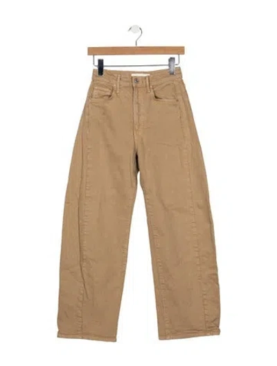 Pre-owned Mother High-rise Wide Leg Jeans In Neutrals