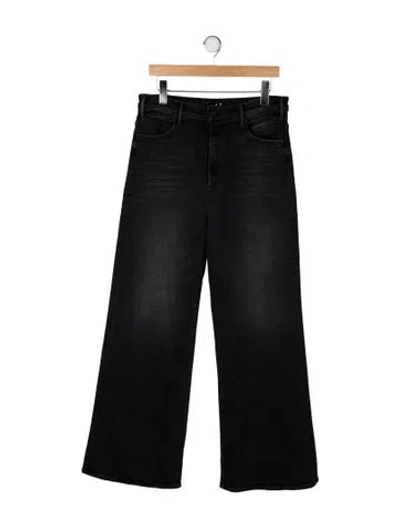 Pre-owned Mother High-rise Wide Leg Jeans W/ Tags In Black