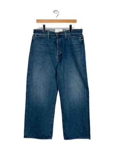 Pre-owned Mother High-rise Wide Leg Jeans W/ Tags In Blue