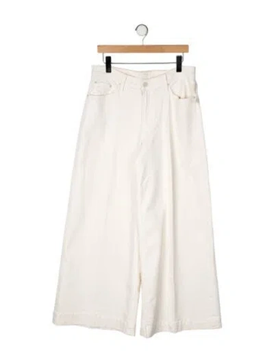 Pre-owned Mother High-rise Wide Leg Jeans W/ Tags In Neutral