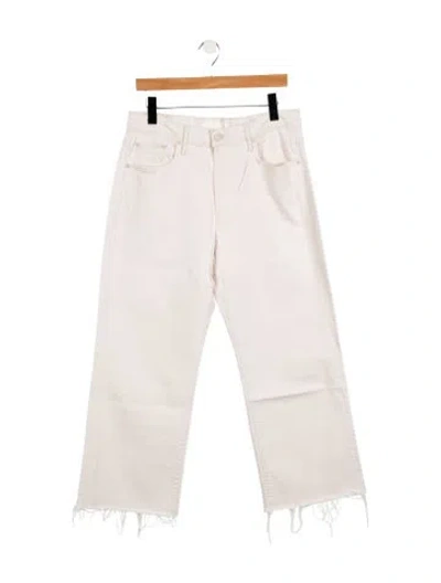 Pre-owned Mother High-rise Wide Leg Jeans W/ Tags In White