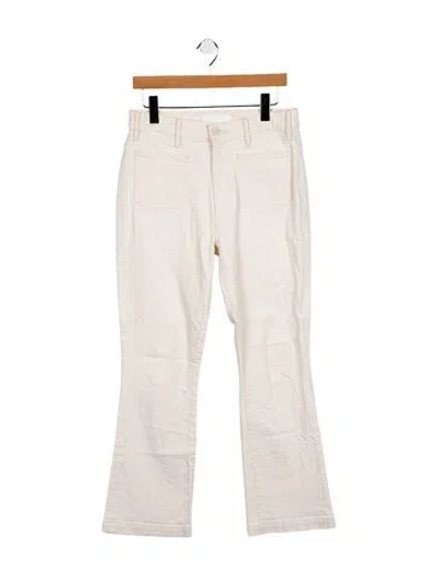 Pre-owned Mother High-rise Wide Leg Jeans In White