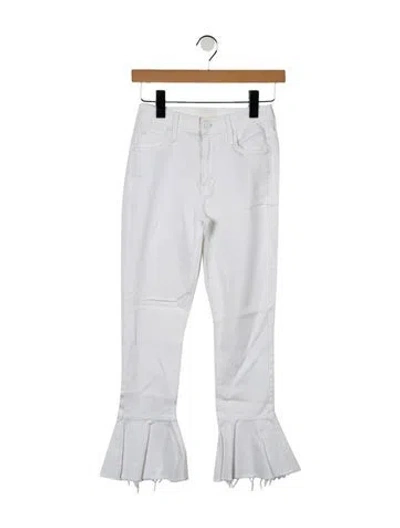 Pre-owned Mother High-rise Wide Leg Jeans In White