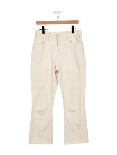 Pre-owned Mother High-rise Wide Leg Jeans In White