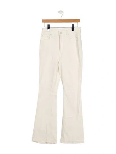 Pre-owned Mother High-rise Wide Leg Jeans In White
