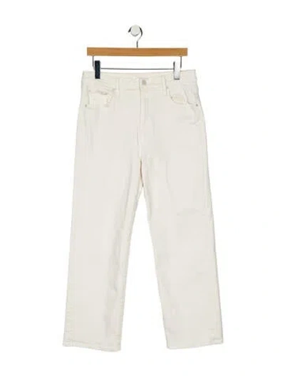 Pre-owned Mother High-rise Wide Leg Jeans In White