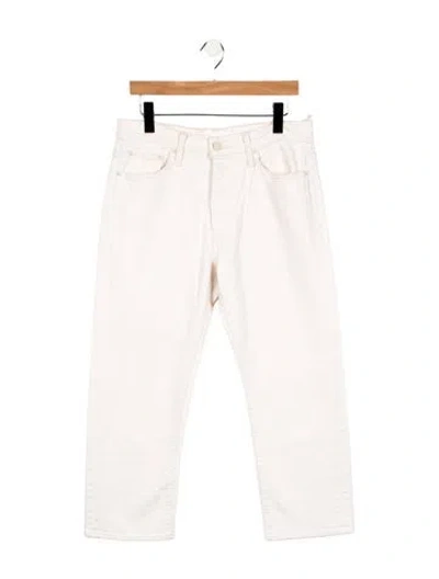 Pre-owned Mother High-rise Wide Leg Jeans In White