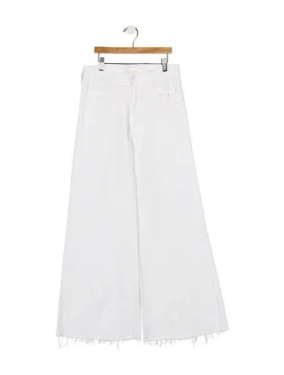 Pre-owned Mother High-rise Wide Leg Jeans In White