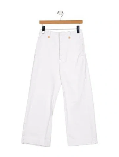 Pre-owned Mother High-rise Wide Leg Jeans In White