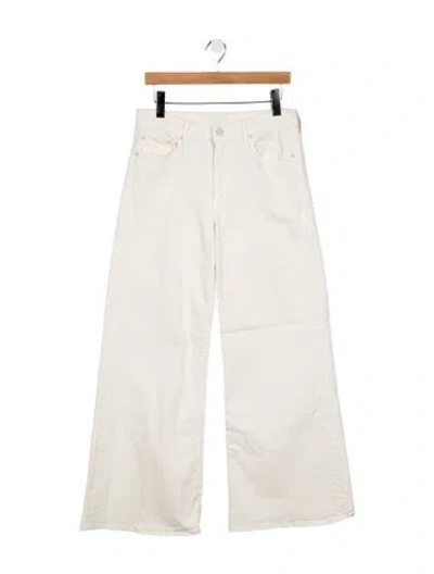 Pre-owned Mother High-rise Wide Leg Jeans In White