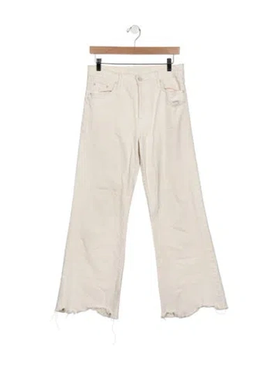 Pre-owned Mother High-rise Wide Leg Jeans In White