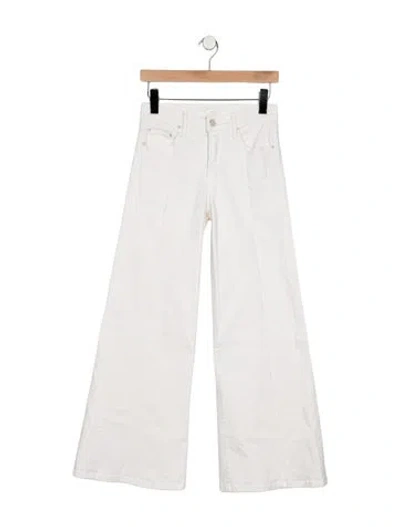 Pre-owned Mother High-rise Wide Leg Jeans In White