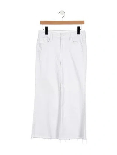 Pre-owned Mother High-rise Wide Leg Jeans In White