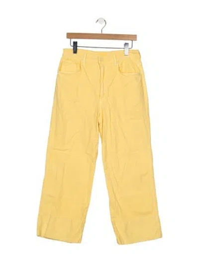 Pre-owned Mother High-rise Wide Leg Jeans In Yellow