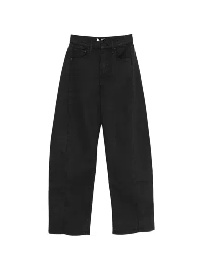 Mother High-waisted Wide-leg Jeans In Black