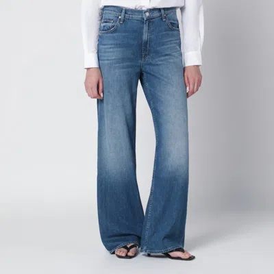 Mother Hit Shuffle Washed Blue Wideleg Jeans