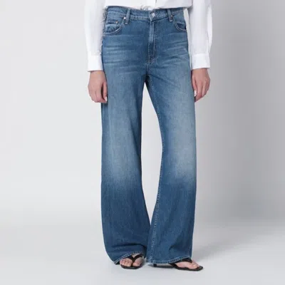 Mother Hit Shuffle Washed Blue Wideleg Jeans
