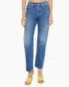 Mother Hot Rod Hover Jean In No Shirt No Shoes No Service In Blue