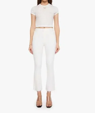 Mother Patch Pocket Mid Rise Maven Ankle Trousers In Totally Innocent In White