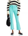 Mother Hustler Ankle Fray Flare Leg Jeans In Cascade In Blue