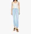 Mother Hustler Ankle Fray High-rise Flare Jeans In Balls In Your Court In Blue