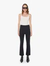 Mother Hustler Ankle Fray High-rise Flare Jeans In Not Guilty In Black