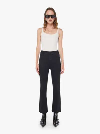 Mother Hustler Ankle Fray High-rise Flare Jeans In Not Guilty In Black