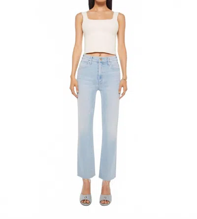 Mother Hustler Ankle Fray Jean In Balls In Your Court In Blue