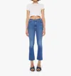Mother Hustler Ankle Fray Jean In Grasping At Straws In Blue