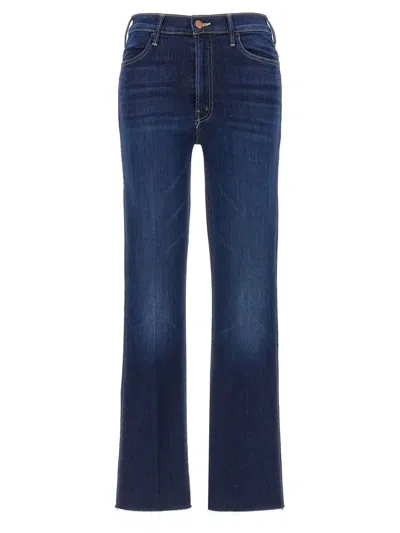 MOTHER MOTHER 'HUSTLER' DARK BLUE COTTON BLEND JEANS