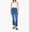 Mother Hustler Flood Fray High-rise Bootcut Jeans In Whatever You Want In Blue