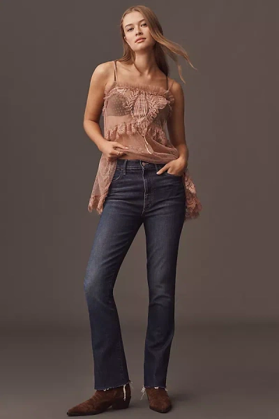 Mother Hustler Flood High-rise Ankle Jeans In Blue