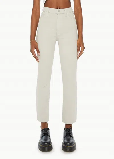 Mother Hustler Flood High-rise Bootcut Jeans In Feather Grey In White