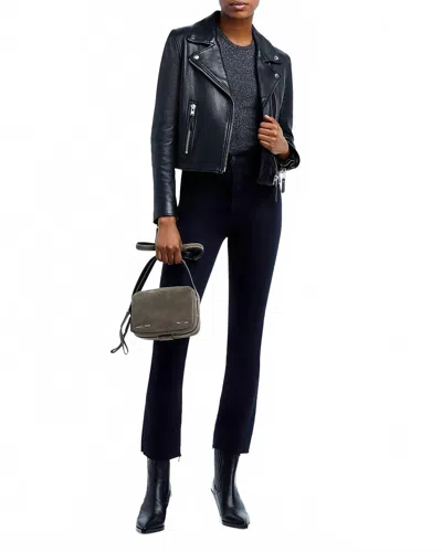 Mother Hustler High Rise Flare Leg Ankle Jeans In Not Guilty In Black