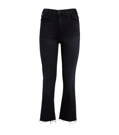 Mother Hustler High-rise Flared Jeans In Black