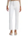 Mother Hustler Patch Pocket Ankle Fray Jean In Fairest Of Them All In White