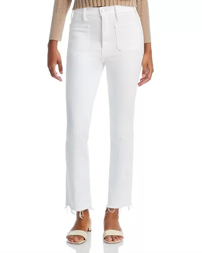 Mother Hustler Patch Pocket Ankle Fray Jean In Fairest Of Them All In White