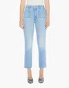 Mother The Hustler Patch Pocket Ankle Bootcut Jeans In Blue