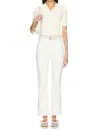 Mother Hustler Patch Pocket Flood Jeans In Cream Puff In White